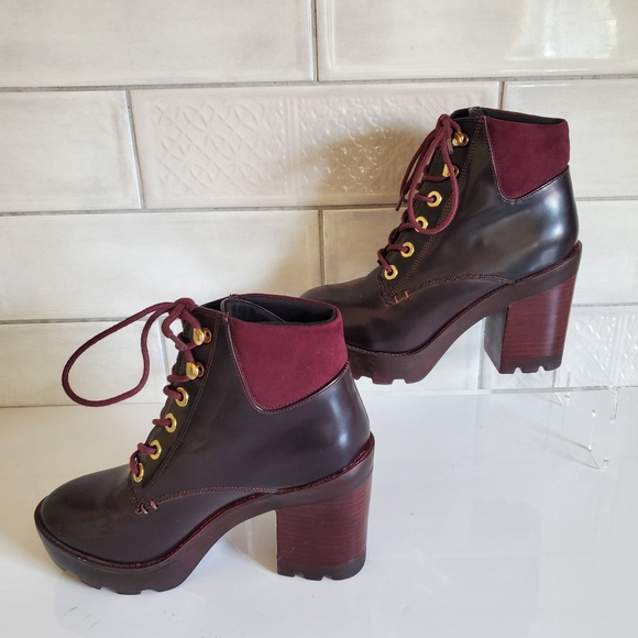 Aldo 6.5 Vintage Y2K Steampunk Goth E Girl Bratz Doll Lace Up Chunky Heel Boots - Picture 4 of 11